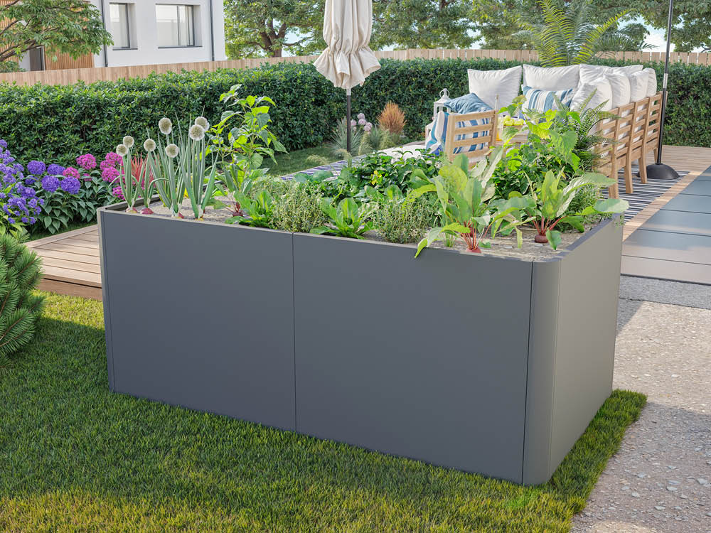 Hochbeet aus Stahl 190x100x80 cm